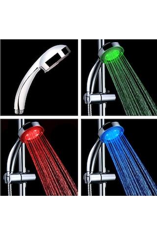 Qingmipy Led Duş Başlığı, Su Akışı İle Çalışır, 3 Renkli Sıcaklık Algılama Ve 7 Renkli Otomatik Değişim Seçenekleri, Su Tasarruflu Abs Malzeme, G1/2 Bağlantı Diğer