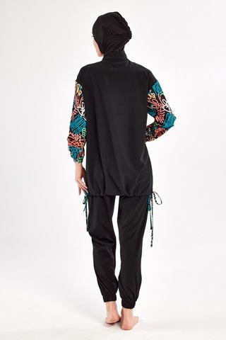 Spor Likra Tam Kapalı Tesettür Mayo 1207 Siyah08 Siyah08