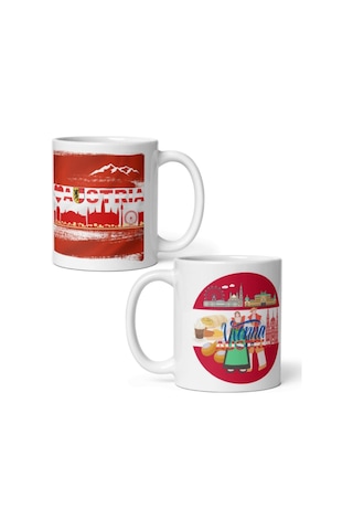 Avusturya Kupa Bardak 2 Adet Seyahat Hatıra Austria Mug