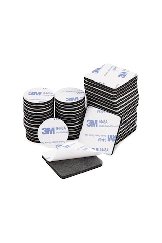 Hangfox 100 Adet Siyah 3m Eva Köpük İki Yönlü Bant, 2mm Kalın, 40x40mm Kare/daire, Güçlü Yapıştırıcı, Halka, Dekorasyonlar İçin