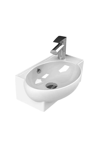 Turkuaz Seramik Cerastyle Küçük Mini Köşe Lavabo 28 x 45 CM Ve Banyo Dolabı