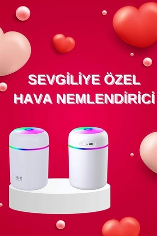 Hubrendy Tekno Sevgiliye Led Işıklı Hava Nemlendirici Usb Şarjlı Sevgiliye Özel