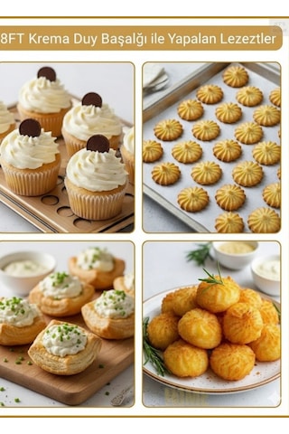 8ft Büyük Boy Yıldız Krema Duyu Cupcake, Kurabiye Ve Hamur Şekillendirici Paslanmaz Çelik Süsleme Uç Metalik Gri