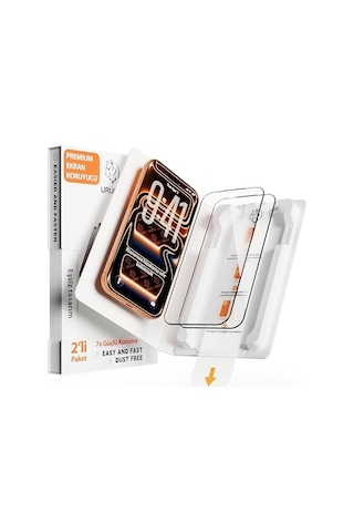 Premium iPhone Uyumlu 16 Pro Max Ekran Koruyucu 2&apos Li Paket, Ultra Hd Netlik & İnce Siyah Çerçeve, 9h+ Kırılmaz Cam, Tam Kaplama, Ultrafit Kurulum Aparatı İle