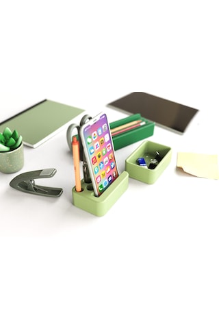 Idy Arc - Desk Organizer Mıknatıslı Çok Bölmeli Masaüstü Düzenleyici Ve Telefon Standı Yeşil