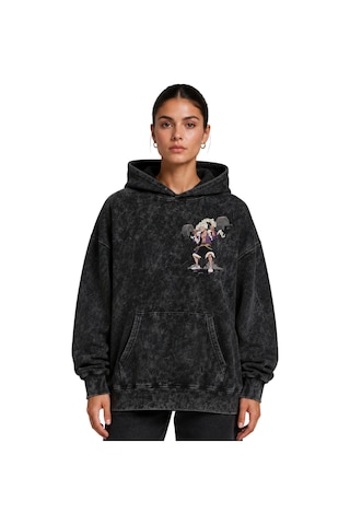 Sevbano Monkey D. Luffy Gear 5 Fitness Bodybuilding Anime Baskılı Unisex Siyah
