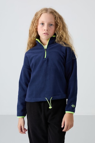 Tommy Life İndigo Kalın Yumuşak Dokulu Standart Fit Nakışlı Polar Kız Çocuk Sweatshirt - 75151 İndigo
