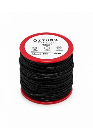 1.7 Mm Jaluzi, Stor Ve Katlamalı Perde İpi 50 Metre Polyester Siyah