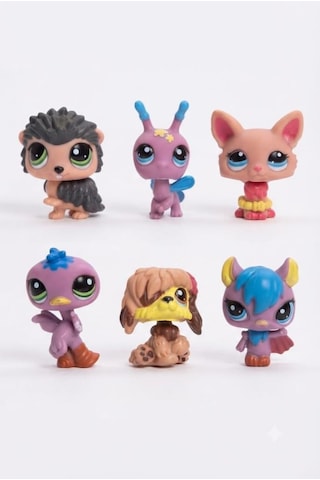 Pet Star Little Sevimli Minişler 6'lı Miniş Oyuncak Seti Hayvan Figür ve Aksesuarları 3046A42