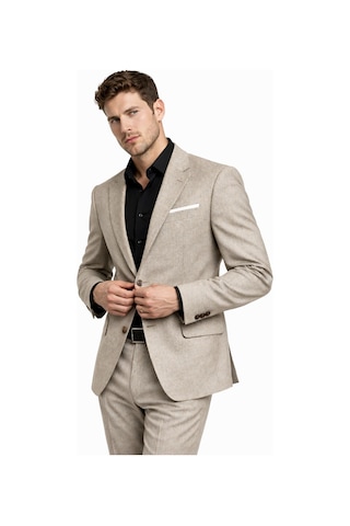 Suitmen Erkek Silim Fit Yelekli Çift Yırtmaçlı Takım Elbise Bgl-st05329 Bej