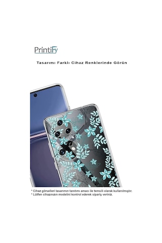 Samsung Galaxy A16 Uyumlu Kamera Korumalı Floral Su Yeşili Tasarımlı Şeffaf Silikon Kılıf