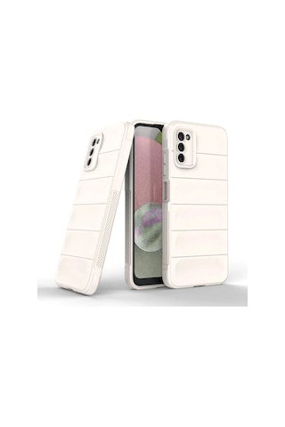 Newface - 91 - Samsung Galaxy Uyumlu A03s Kılıf Optimum Silikon - Csmo-tex - - Krem