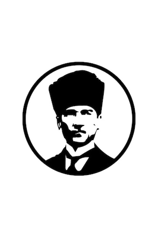 Quart Aksesuar 15 X 15 Cm Atatürk Oto Sticker Kalpaklı Araba Sticker Standart