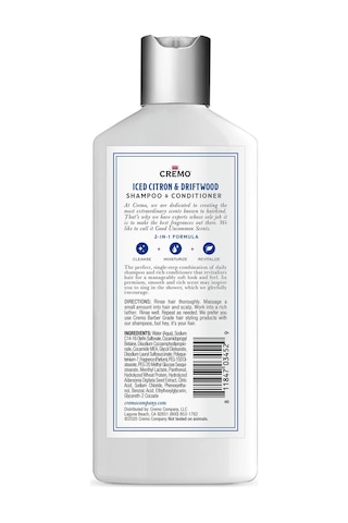 Cremo 2in1 Cooling Iced Citron & Driftwood Şampuan ve Saç Kremi 473ML
