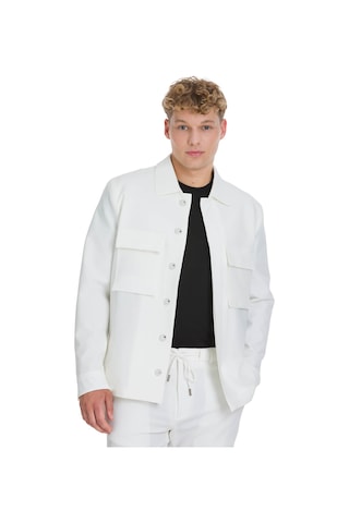 Hatemoğlu Beyaz Regular Fit Mono Yaka Casual Overshirt Takım 35669 2923572 Beyaz