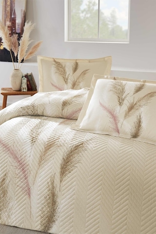 Özdilek Miscanthus Çift Kişilik Kapitone Nevresim Takımı Krem