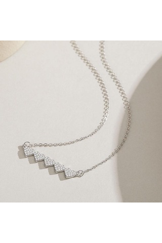 Tancise 925 Ayar Gümüş Aşk Kolye Kolye Basit Ins Rüzgar Klavikula Kolye Hediye. Gümüş