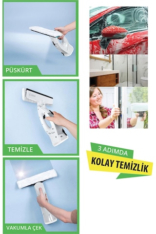 Kiwi Kwc-7106 Şarjlı Pencere Cam Temizleme Makinesi Pencere Temizleyici Beyaz