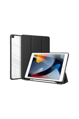 Coofbe Standlı Apple Uyumlu iPad 7 . 8. ve 9. Nesil 10.2" inç Kılıf Şeffaf Arka Kapak Kalem Yerli Uyku Modlu Katlanabilir