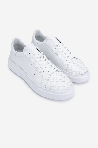 Valmenti Erkek Hakiki Deri Sneakers & Spor Ayakkabı 04 2559 Erk Ayk Y25 Beyaz Dr/orgu Beyaz