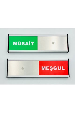 Müsait-Meşgul Tabelası Sürgülü Kapı Yönlendirme Levhası Xl