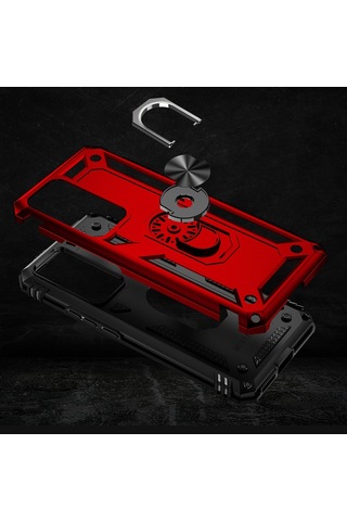 Xiaomi Mi 12T Pro Kilif Zirhli Standlı Yüzüklü Tank Kapak