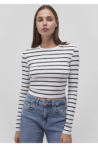 Mavi - 2li Uzun Kollu Crop Basic Tişört 1613021-900 Siyah