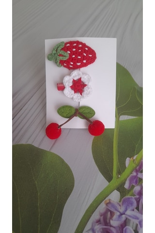Örgü Toka 3'lü Set Saç Aksesuarı Çok Renkli