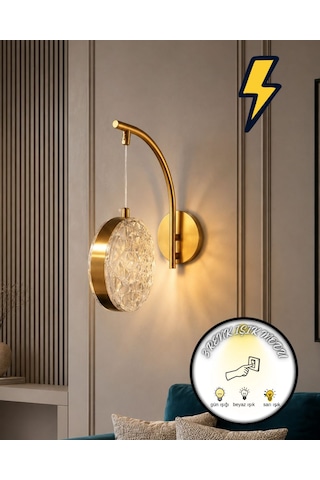 Vıntage Eskitme Pirinç Kaplama Top Aplik 3 Renk Ledli Pilli Değildir Elektrikli Salon Antre Antik Eskitme