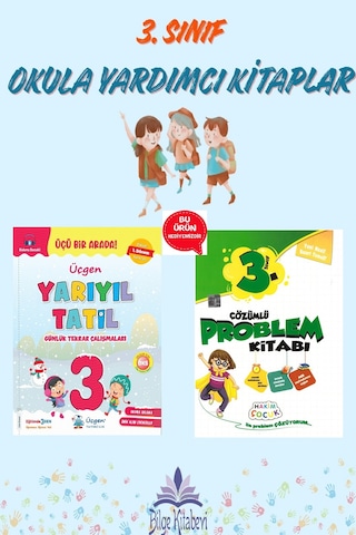 Üçgen 3.sınıf Yarıyıl Tatil Kitabı 1.dönem Konularını Kapsar - Çözümlü Problem Kitabı Hediyeli