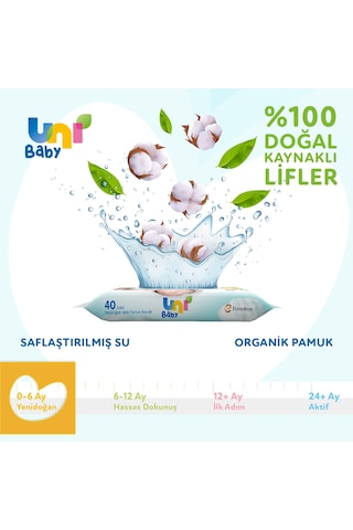 Uni Baby Yenidoğan Islak Havlu Mendil 24 x 40'lı