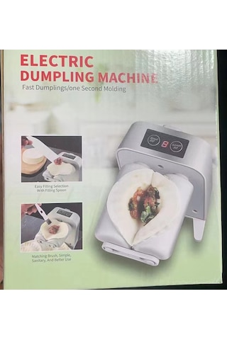 Honmex Ev İçi Otomatik Elektrikli Manti Hamur Press Makinesi - Hafif Mutfak Aleti, Kolay Manti Yapımı, Küçük Boyutlu Beyaz