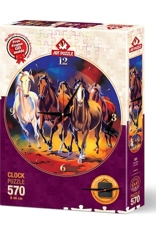 Art Puzzle Yılkı Atları 570 Parça Saat Puzzle