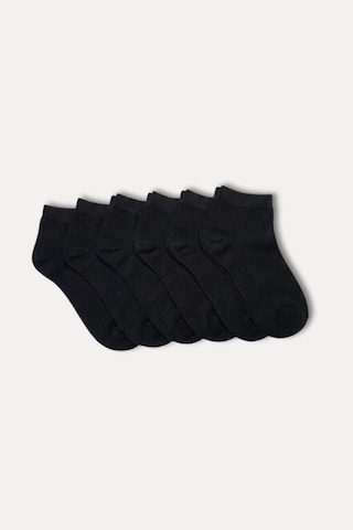 Socketta 6'lı Siyah Kadın Bambu Dikişsiz Esnek Patik Çorap - Premium Siyah