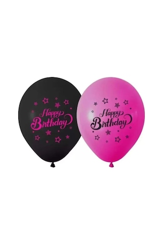 Balonevi Balon 1+1 Pınk Stars Baskılı 12" Pastel 100 Lü