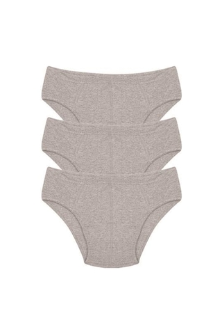 İbrahim Burak Etiler Collection Moda Çizgi Erkek Pamuk 3lü Gri Slip 40129