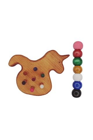 Boncuk Dizme Oyunu Ahşap Unicorn