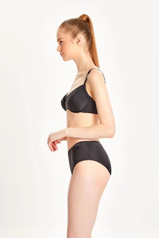Too Salty Swimwear Kadın Büzgülü Balenli Toparlayıcı Yüksek Bel Bikini Takımı 24s101st Siyah