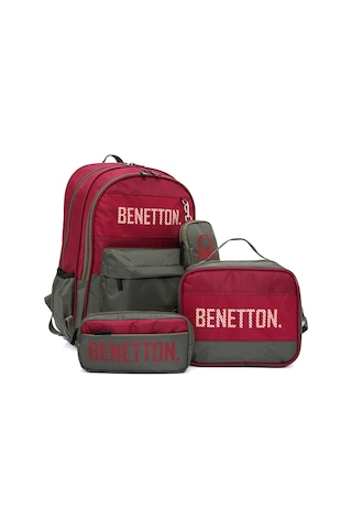United Colors Of Benetton Erkek Çocuk 3'lü Çanta Seti 21031 Bordo-haki