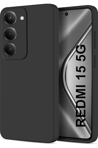 Xiaomi Redmi 15 4g İle Uyumlu Kılıf Esnek Premium Yumuşak Silikon Telefon Kılıfı Kapak Siyah
