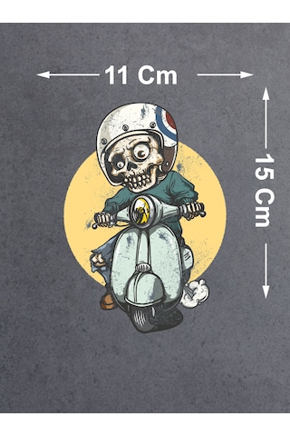 Vespa Scooter Kuru Kafa Sticker - Araba Oto Motosiklet Karavan Sticker - 00012 15x11 Cm