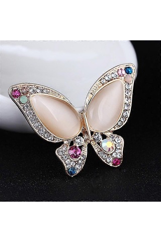 Kadınlar İçin 1 Adet Kelebek Broş Yapay Elmas Broşlar Moda Renkli Kelebek Broş Moda Düğün Takıları Çok Renkli