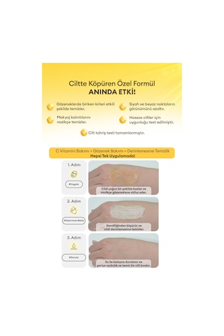Ciltte Köpüren Jel Temizleyici & Maske Vita C Plus All İn One Pack Foam Cleanser 200 Ml