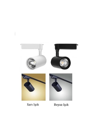 Zmr 30W Ray Led Spot Beyaz 6500K Siyah Kasa Mağaza Vitrin Armatür