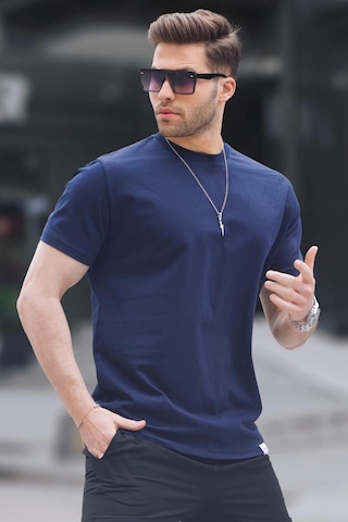 Madmext Lacivert Regular Fit Basic Erkek Tişört 6131 Lacivert