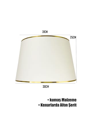 Krem Gold Şeritli Lambader Şapkası Krem