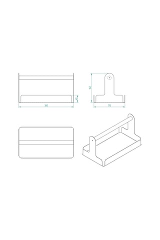 Ahşap Saplı Beyaz 30x17cm Metal Servis, Sunum, Dekoratif Tepsi Çok Renkli