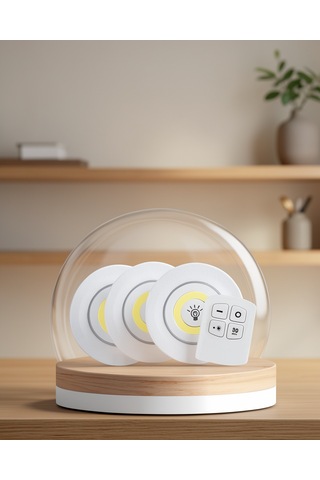 Kablosuz Led Spot Lamba 3'lü Set Xucz3lülamba-2 Çok Renkli