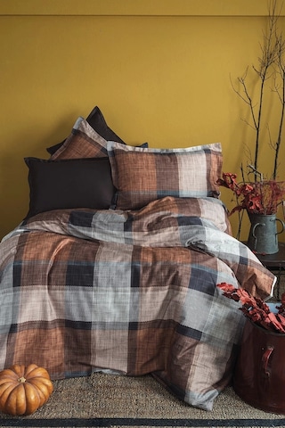 Dunloe Cinnamon 210 Tc 83 Tel Dijital Pamuk Saten Nevresim Takımı Aile Seti