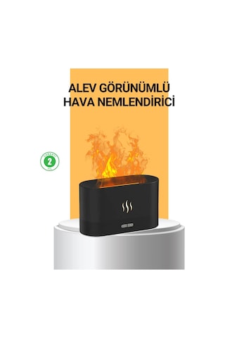 Ceylan Adam Modern Tasarımlı Alev Efektli Led Aromaterapi Hava Nemlendirici